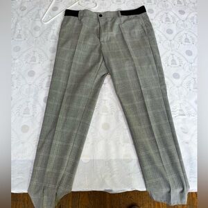 ZARA GREY PLAID CASUAL DRESS PANTS SLIM FIT USED Size L